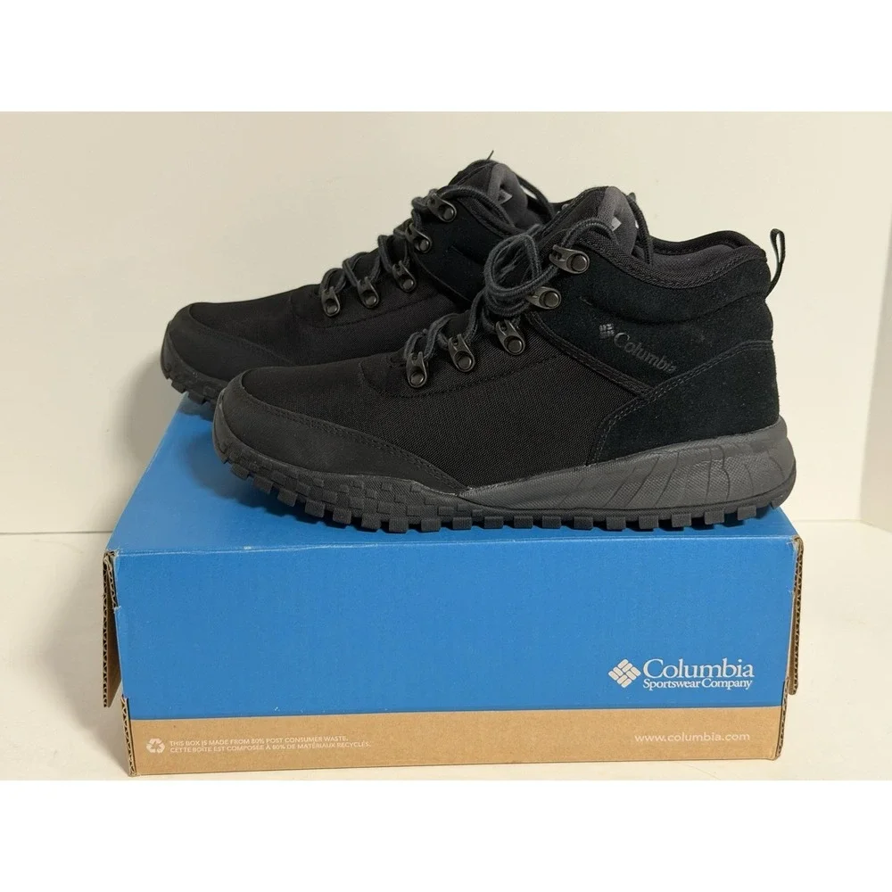 Columbia Men's Fairbanks Mid Boots in black, Omni-tech Waterproof, Mens Size 8.5
